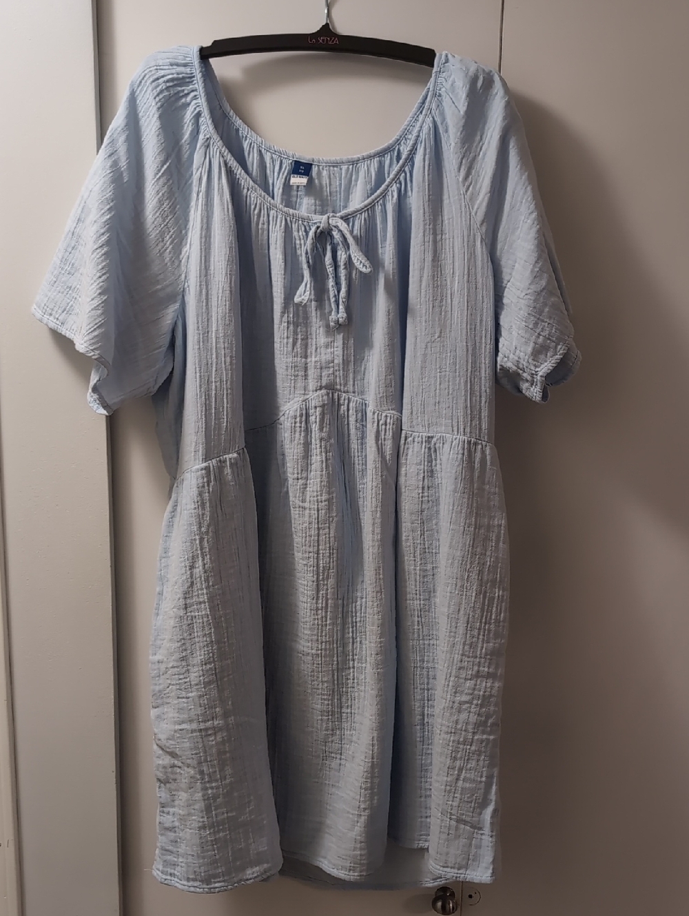 Old Navy Light Blue Tie-Front Gauze Top